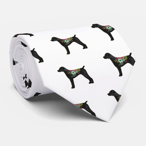 German Shorthaired Pointer Boho Silhouette Neck Tie