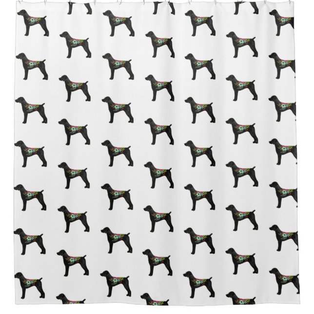 German Shorthaired Pointer Boho Silhouette Shower Curtain (Front)
