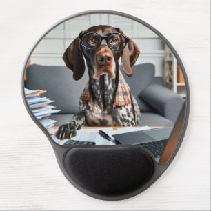 German Shorthaired Pointer Bookkeeper Funny Gel Mouse Pad
