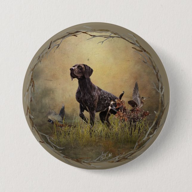 German Shorthaired Pointer   Button (Front)