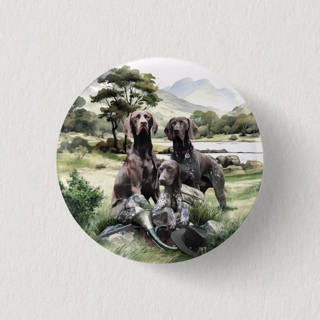 German Shorthaired Pointer  Button (Front)