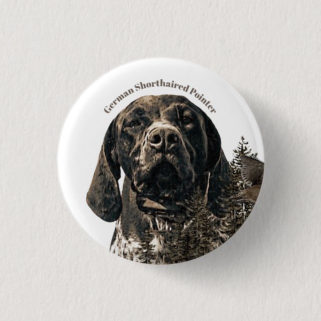 German Shorthaired Pointer  Button (Front)
