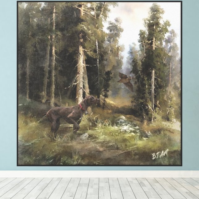 German Shorthaired pointer   Canvas Print (Insitu(Wood Floor))
