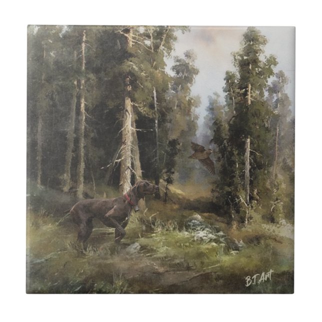 German Shorthaired pointer   Ceramic Tile (Front)