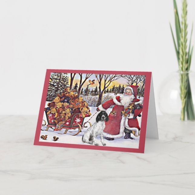 German Shorthaired Pointer Christmas Card Santa2 (Front)