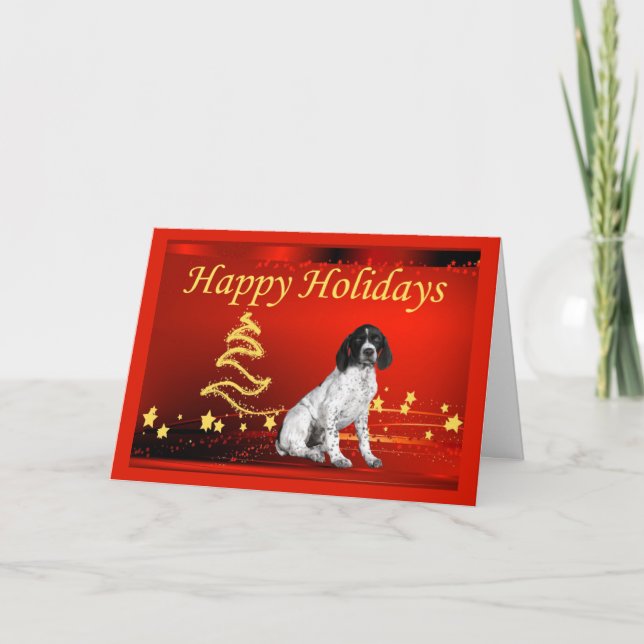 German Shorthaired Pointer Christmas Card Stars (Front)
