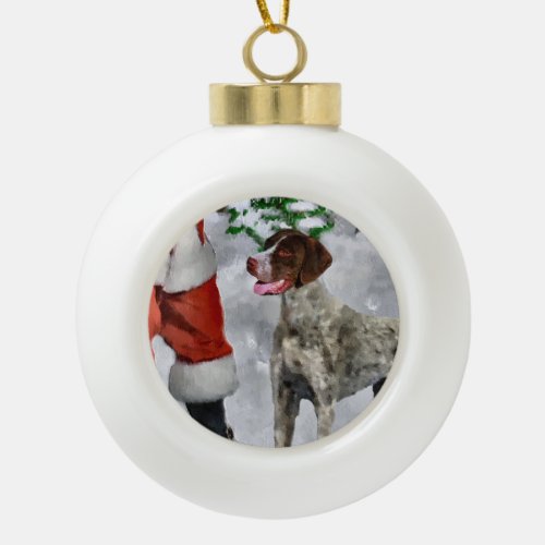 German Shorthaired Pointer Christmas Ceramic Ball Christmas Ornament