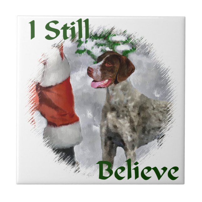 German Shorthaired Pointer Christmas Ceramic Tile (Front)