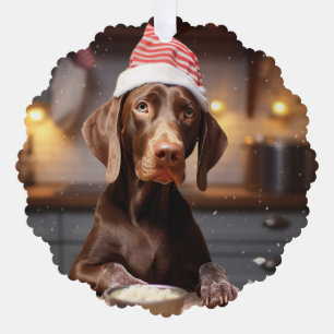 German Shorthaired Pointer Christmas Cookies Ornament Card