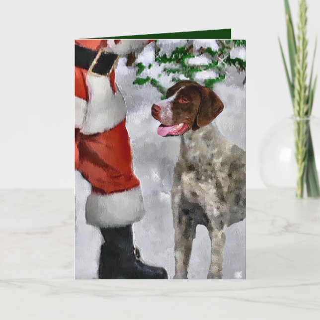 German Shorthaired Pointer Christmas Gifts Holiday Card (Front)