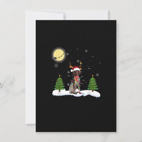 German Shorthaired Pointer Christmas Lights Santa  Invitation