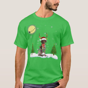German Shorthaired Pointer Christmas Lights Santa T-Shirt