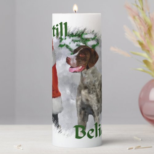 German Shorthaired Pointer Christmas Pillar Candle