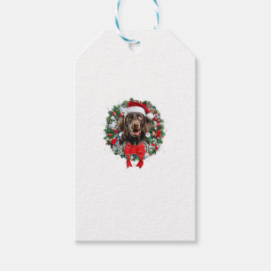 German Shorthaired Pointer Christmas Wreath Decora Gift Tags