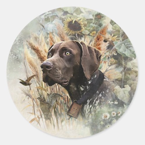 German Shorthaired Pointer Classic Round Sticker