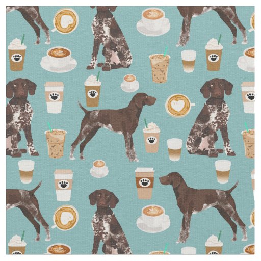 German Shorthaired Pointer coffee dog Fabric