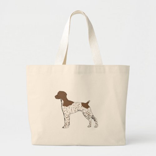 german shorthaired pointer color silhouette large tote bag