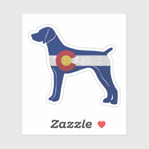 German Shorthaired Pointer Colorado Flag Sticker