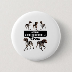 German Shorthaired Pointer Crew Button