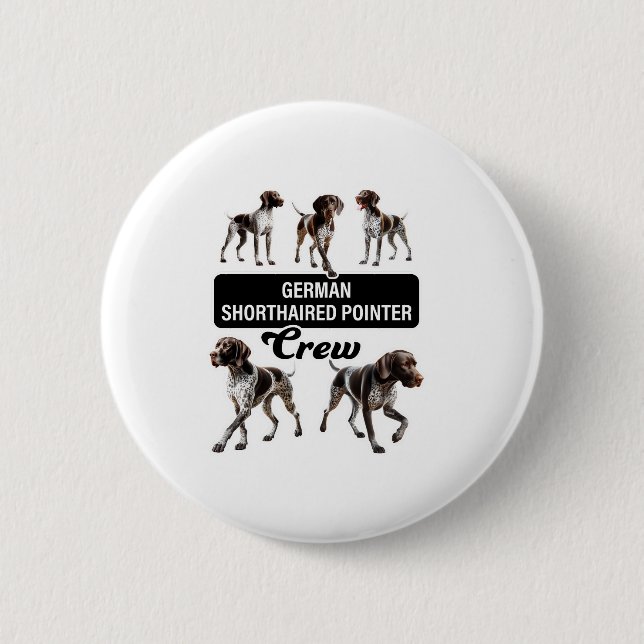 German Shorthaired Pointer Crew  Button (Front)