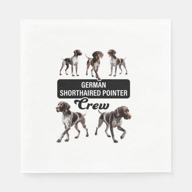 German Shorthaired Pointer Crew  Napkins (Front)
