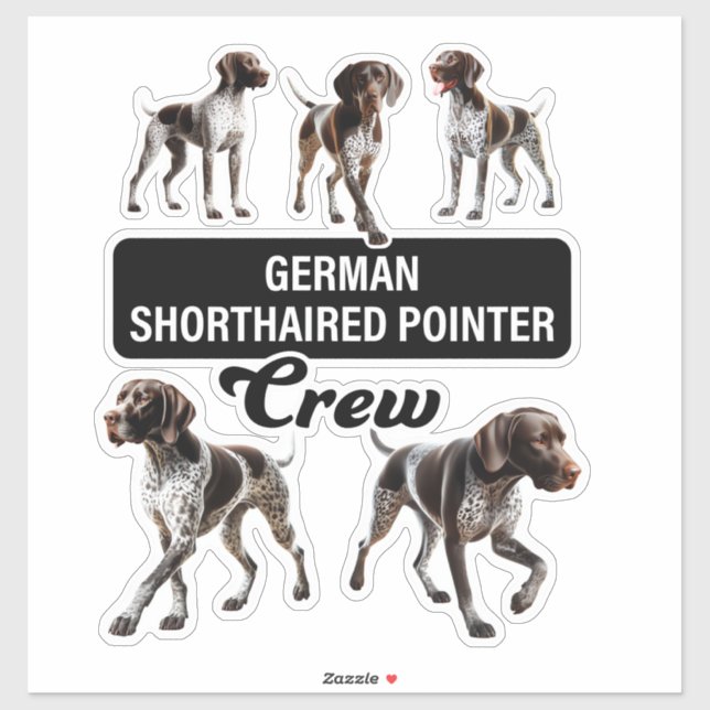 German Shorthaired Pointer Crew  Sticker (Sheet)