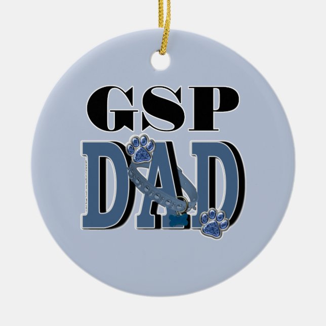 German Shorthaired Pointer DAD Ceramic Ornament (Front)