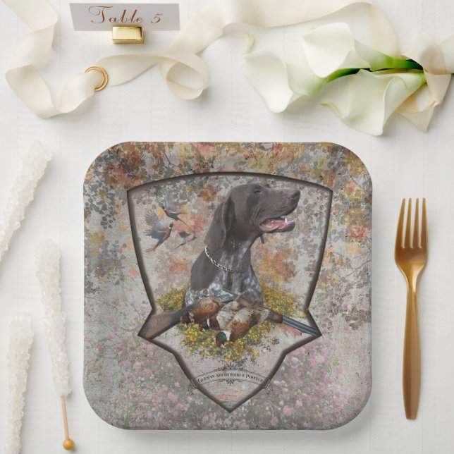 German Shorthaired Pointer ,Deutsch Kurzhaar  Pape Paper Plates (Wedding)