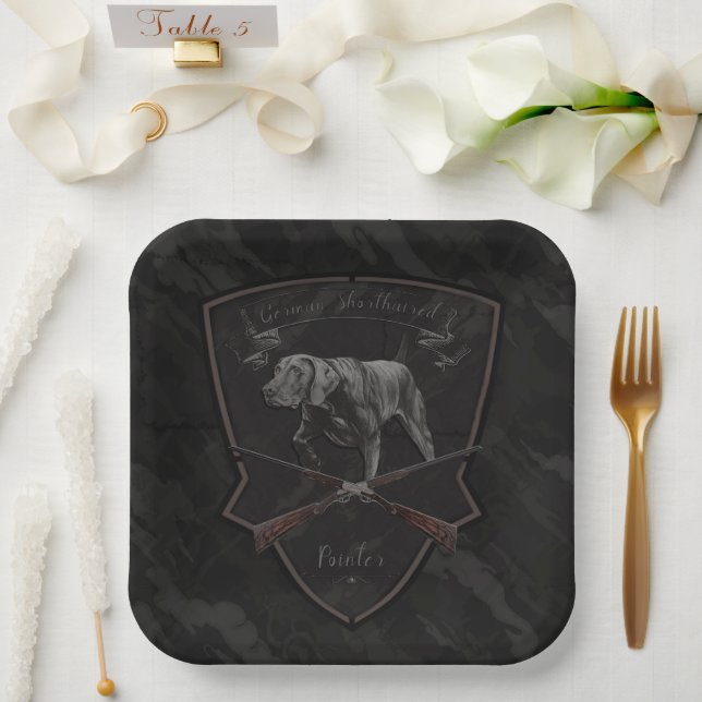 German Shorthaired Pointer ,Deutsch Kurzhaar  Pape Paper Plates (Wedding)