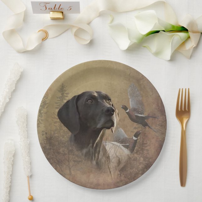 German Shorthaired Pointer ,Deutsch Kurzhaar  Pape Paper Plates (Wedding)