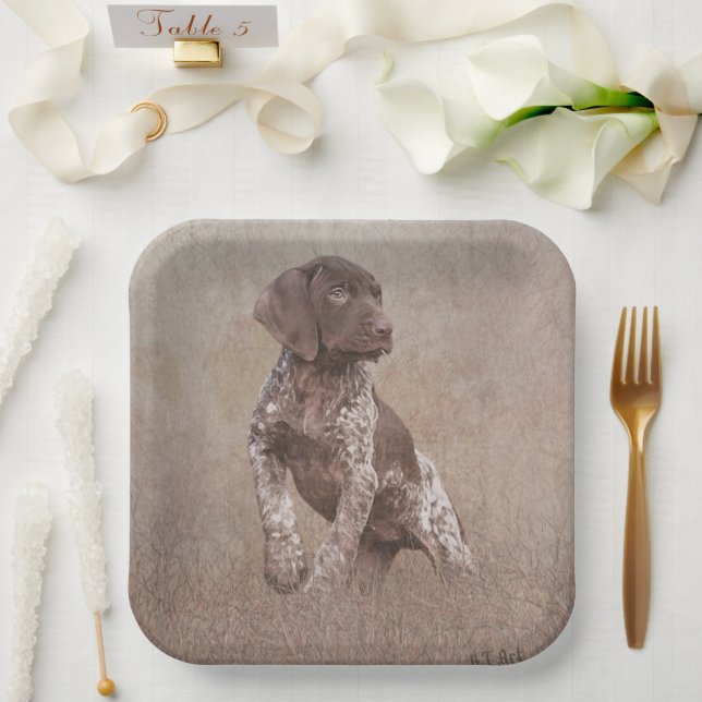 German Shorthaired Pointer ,Deutsch Kurzhaar  Pape Paper Plates (Wedding)