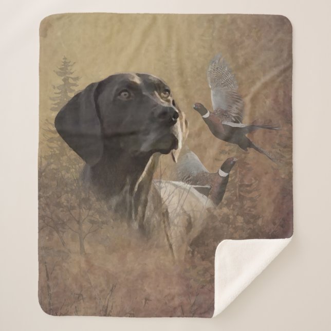 German Shorthaired Pointer ,Deutsch Kurzhaar  Sherpa Blanket (Front)