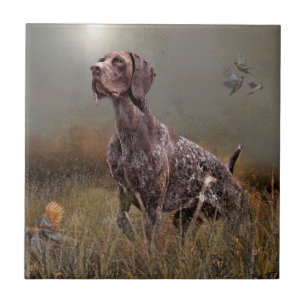 German Shorthaired Pointer ,Deutsch Kurzhaar Tapes Ceramic Tile