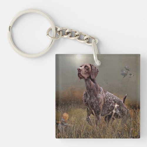 German Shorthaired Pointer Deutsch Kurzhaar Tapes Keychain