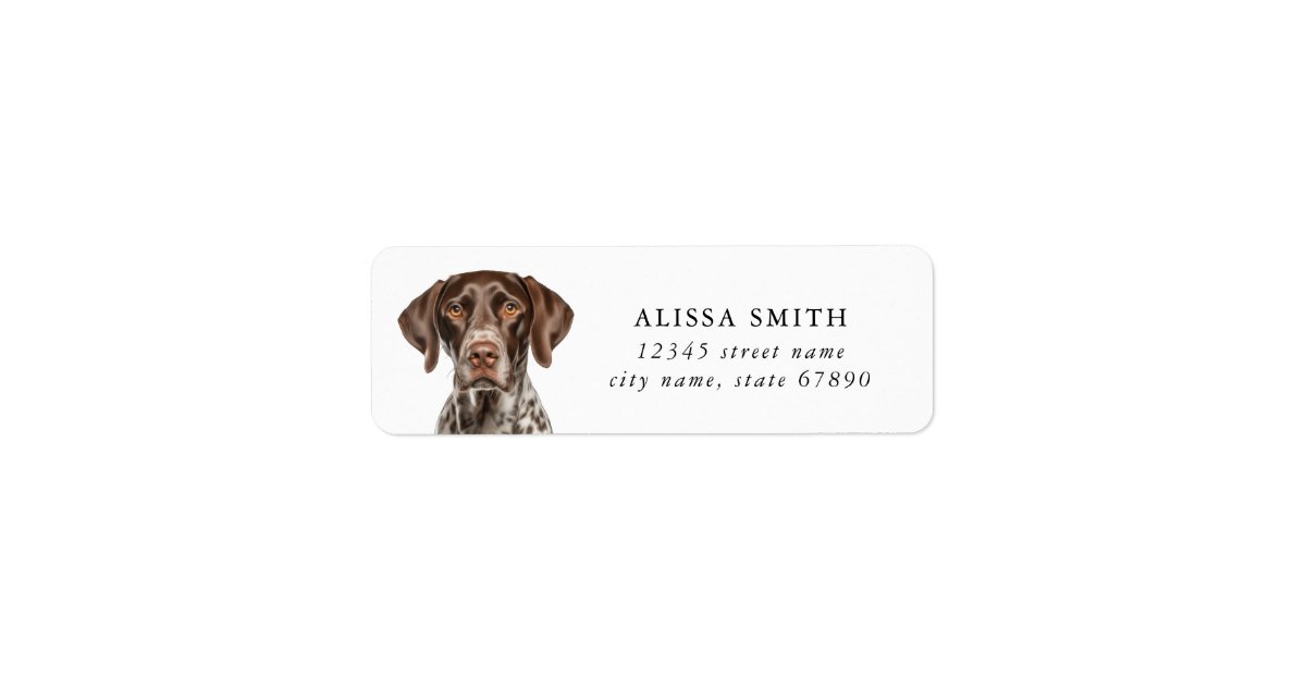 German Shorthaired Pointer Dog Address Labels | Zazzle
