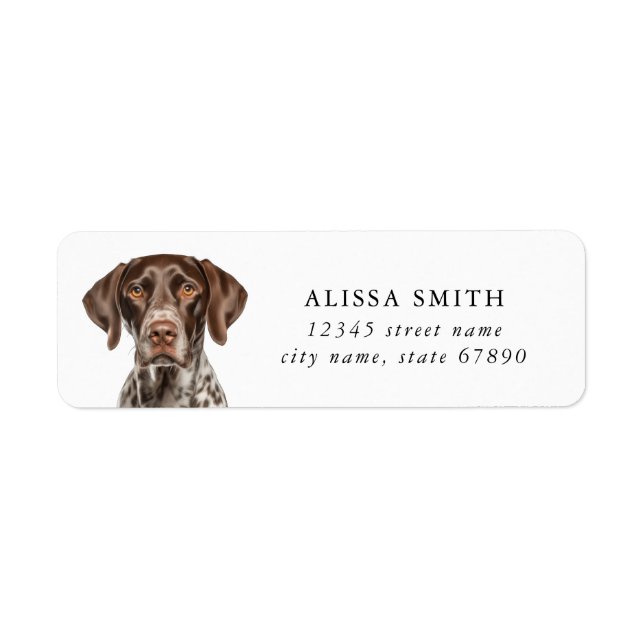 German Shorthaired Pointer Dog Address Labels (Front)