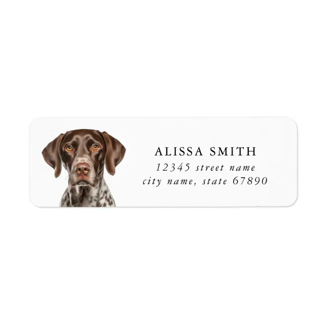 German Shorthaired Pointer Dog Address Labels | Zazzle