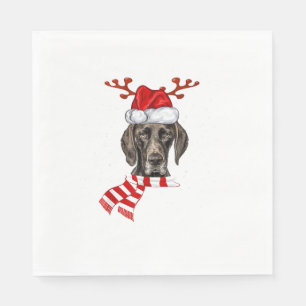 German Shorthaired Pointer Dog Antlers Santa Chris Napkins
