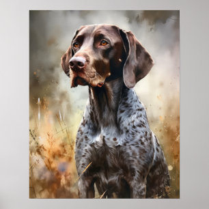 German Shorthaired Pointer Dog Art Print Poster