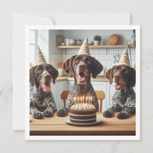 German Shorthaired Pointer dog birthday Invitation