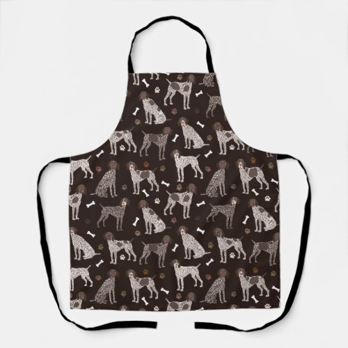 German Shorthaired Pointer Dog Bone and Paw Print Apron