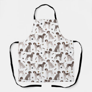 German Shorthaired Pointer Dog Bone and Paw Print Apron