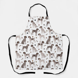 German Shorthaired Pointer Dog Bone and Paw Print  Apron