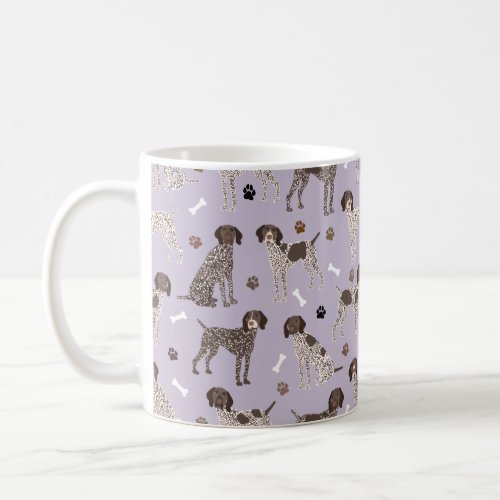 German Shorthaired Pointer Dog Bone and Paw Print  Coffee Mug