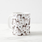 German Shorthaired Pointer Dog Bone and Paw Print  Coffee Mug (Front Left)