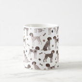 German Shorthaired Pointer Dog Bone and Paw Print  Coffee Mug (Center)