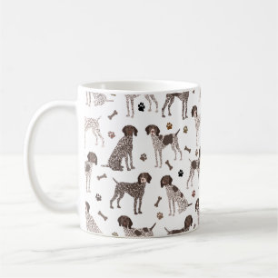 German Shorthaired Pointer Dog Bone and Paw Print Coffee Mug