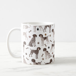 German Shorthaired Pointer Dog Bone and Paw Print  Coffee Mug