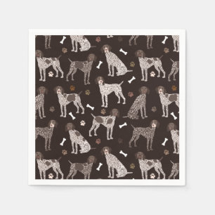 German Shorthaired Pointer Dog Bone and Paw Print Napkins