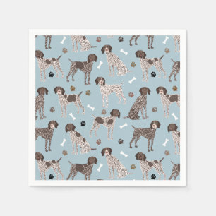 German Shorthaired Pointer Dog Bone and Paw Print Napkins